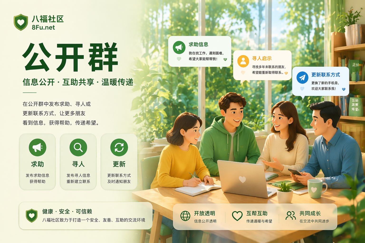 八福社区公开群示意图